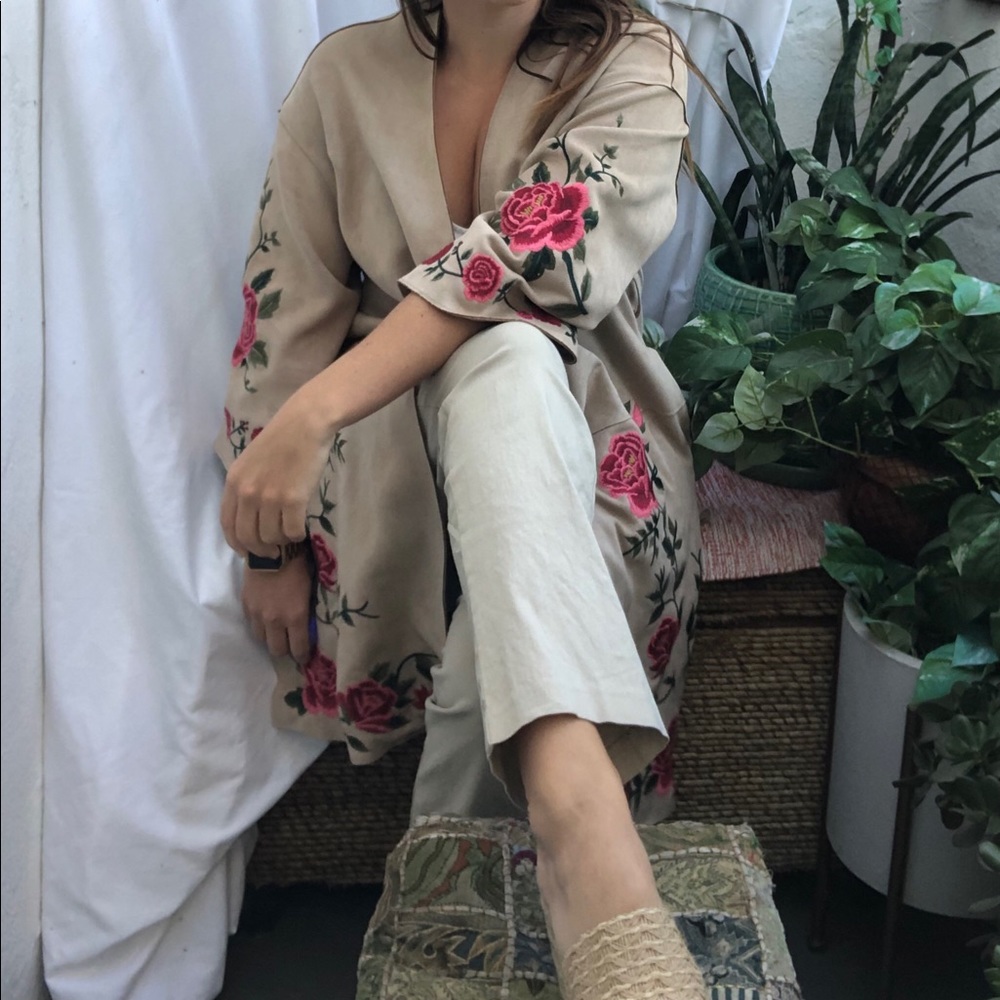 Like new - faux suede Zara robe/ cape/ coat.